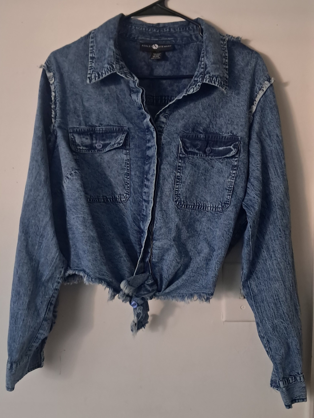 Ashley Stewart Acid-Wash Blue Denim Jacket - Picture 2 of 5